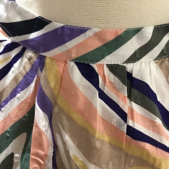 Anthropologie Faustina Dress 16 Colorful Midi Marbled Striped Preppy Chic Retro - Picture 8 of 15